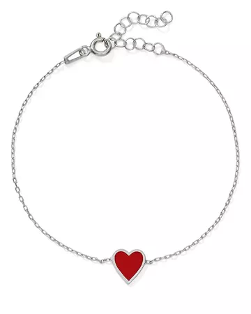 AQUA Enamel Heart Bracelet in Sterling Silver or Gold-Plated Sterling Silver - 100% Exclusive | Bloomingdale's