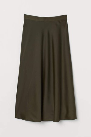 Calf-length Skirt - Green