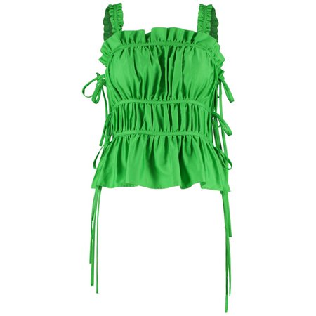 The Ava Ruched Tie Side Cami In Island Green | Lavaand | Wolf & Badger