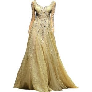 Beige/Gold Gown