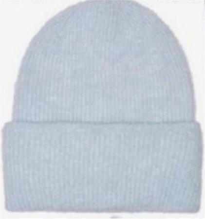 light blue hat