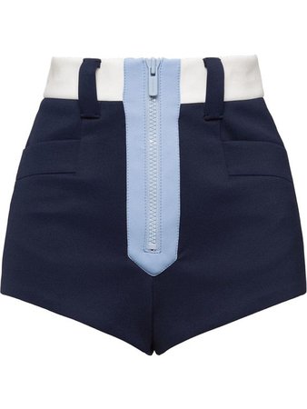 Miu Miu techno fabric shorts - Blue