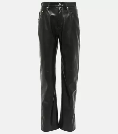 Vinni Faux Leather Straight Pants in Black - Nanushka | Mytheresa