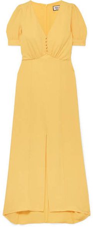 Bichette Gathered Crepe Maxi Dress - Yellow