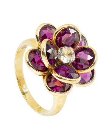 Citrine and Rhodolite Flower Ring – Marissa Collections