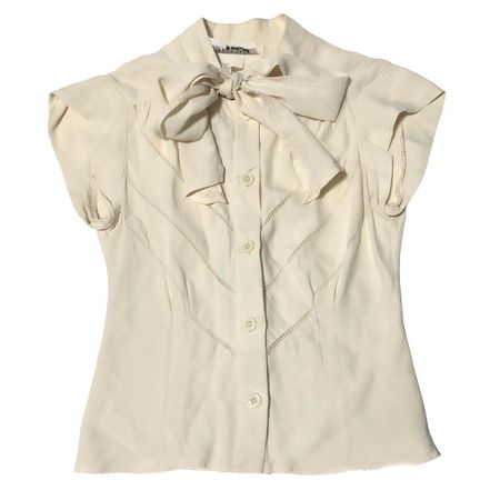 Gorgeous cream vintage 80’s prairie blouse tank top ... - Depop