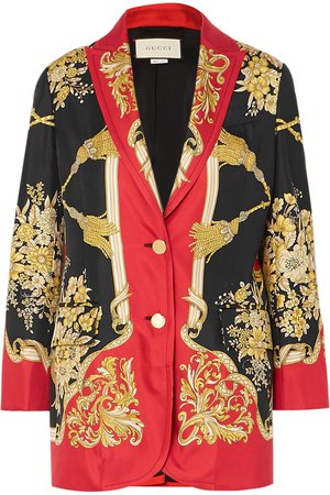 Gucci | Printed silk-twill blazer | NET-A-PORTER.COM