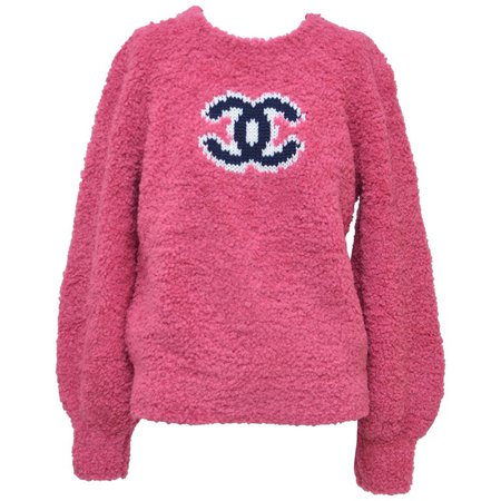 Shoptagr | Chanel Cc Pink Teddy Sweater Jumper New Size 40 Fr by 1 Stdibs