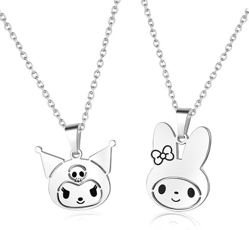 Amazon.com: Melody Kuromi Necklace Anime Sanrio Jewelry My Melody Bestfriend Neckless for 2 Accessories Coraline Stuff Matching Cute Necklaces Aesthetic Figure Teen Kawaii Best Friends Bestie Friendship Choker Necklace: Clothing, Shoes & Jewelry