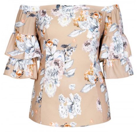 city chic paper floral top