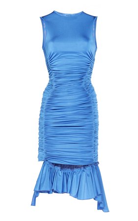 Ruched Jersey Sleeveless Dress by MUGLER | Moda Operandi