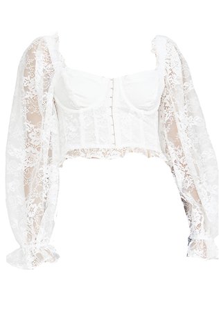 For Love & Lemons Cheyenne Lace Bustier Top
