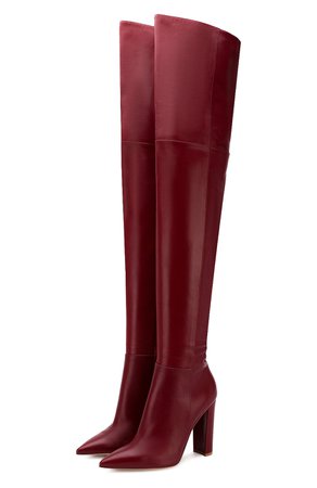 Женские бордовые кожаные ботфорты piper cuissard на устойчивом каблуке GIANVITO ROSSI — купить за 122500 руб. в интернет-магазине ЦУМ, арт. G80747.15RIC.NVISYRA