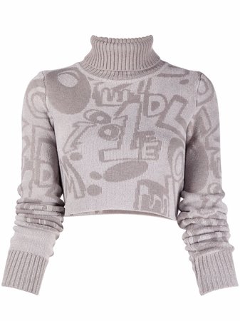We11done graphic-print Cropped Jumper - Farfetch