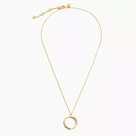 Women's Demi-Fine 14K Gold-Plated Octagon Pendant Necklace - Women's Jewelry | J.Crew