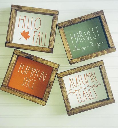 Rae Dunn Inspired Fall and Thanksgiving wooden framed signs. | Etsy
