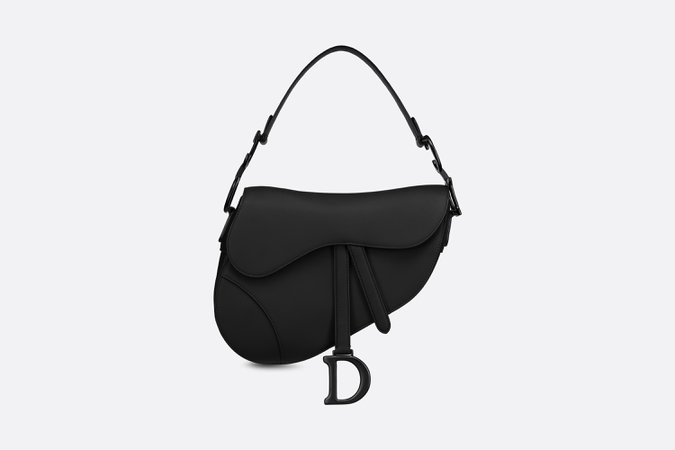 Saddle Bag Black Ultramatte Calfskin - Bags - Woman | DIOR