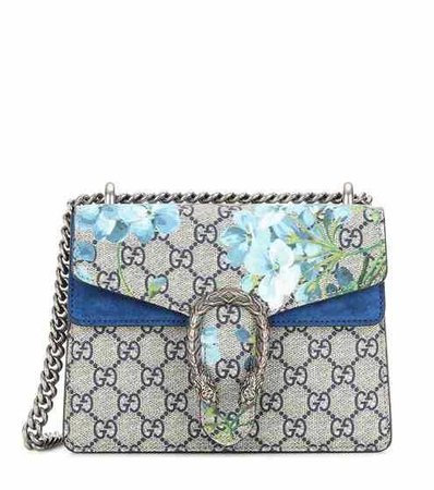 Gucci Mini Dionysus Grey/Blue Floral Crossbody Bag