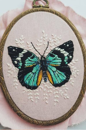 butterfly flower embroidery