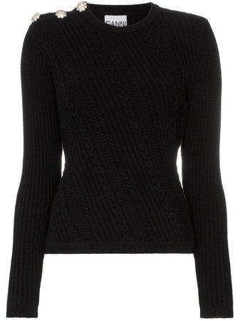 GANNI embellished knitted jumper