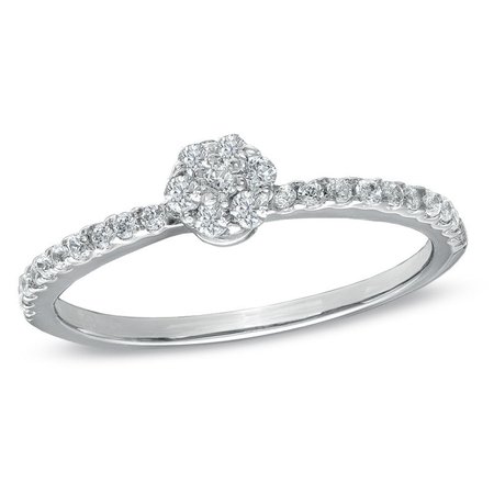 1/4 CT. T.W. Composite Diamond Promise Ring in 10K White Gold | Promise Rings | Wedding | Zales