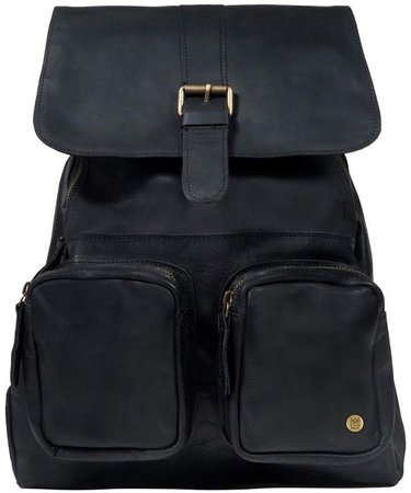 MAHI Leather - Leather Roma Backpack Rucksack In Ebony Black