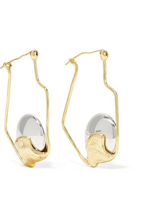 Ellery Cusp Oyster gold-plated and silver hoop earrings