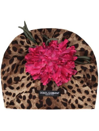 Dolce & Gabbana appliqué-detail leopard-print hat - FARFETCH