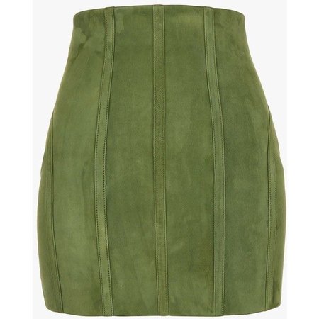 velvet green balmain skirt