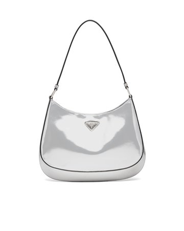 Silver Prada Cleo brushed leather shoulder bag | Prada