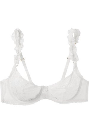 Stella McCartney | Ophelia Whistling stretch-Leavers lace and satin underwired bra | NET-A-PORTER.COM