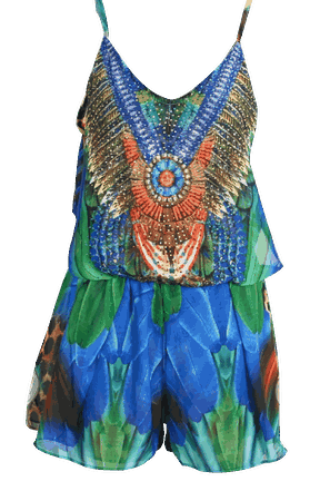 Embellished Exotic Print Jumpsuit – Dolled Up