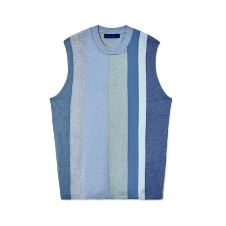 CDG Shirt Round Neck Striped Vest (Blue) – DSML E-SHOP