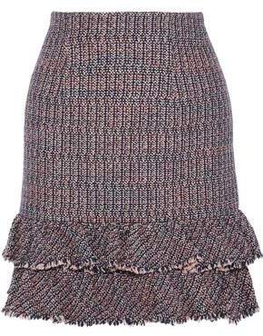 Ruffled Cotton-blend Boucle-tweed Mini Skirt