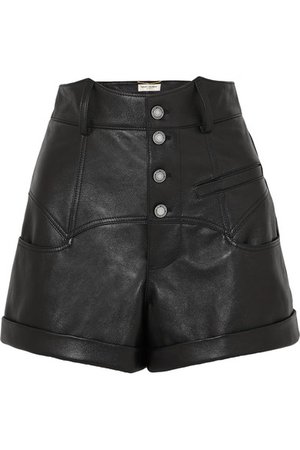 SAINT LAURENT | Leather shorts | NET-A-PORTER.COM