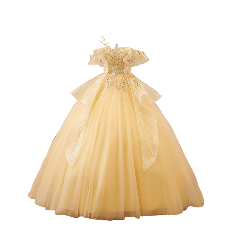 yellow ball gown princess dress