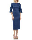 Kay Unger New York Stretch Mikado Sheath Dress with 3D Bow Details | Neiman Marcus