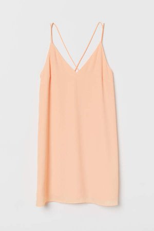 Creped Slip-style Dress - Orange