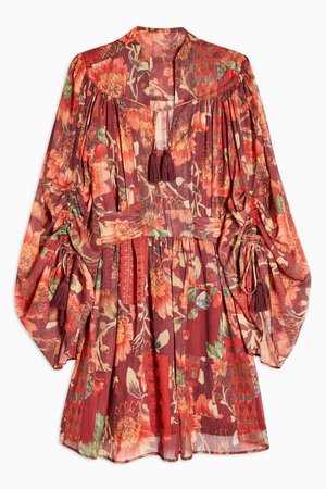 TALL Floral Tassel Mini Dress | Topshop