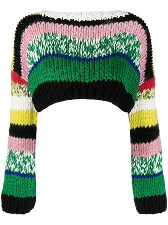 Shop Nº21 chunky-knit wide-neck cropped jumper with Express Delivery - FARFETCH