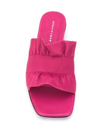 Dorateymur Ruched Square-Toe Sandals FDORWRUF103609 Pink | Farfetch