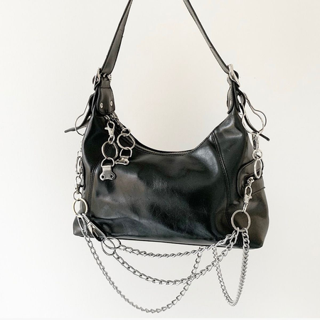 black bag with chains