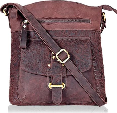 Amazon.com: Real Leather Crossbody Purses for Women -Medium Size Flap Pocket Adjustable Strap, Soft Leather Women's Shoulder Handbags (Brown) : Clothing, Shoes & Jewelry