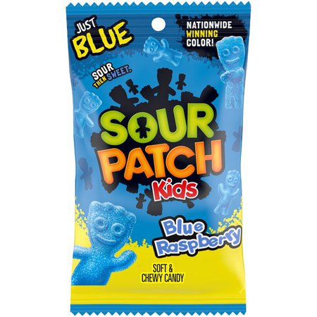SOUR PATCH KIDS Blue Raspberry Soft & Chewy Candy, 8 oz - Walmart.com