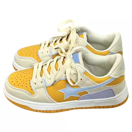 Yellow Star Aesthetic Sneakers | BOOGZEL – Boogzel Clothing