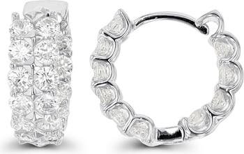 LULEÅ Sterling Silver Pavé Cubic Zirconia Huggie Earrings | Nordstrom
