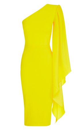 yellow one shoulder dress