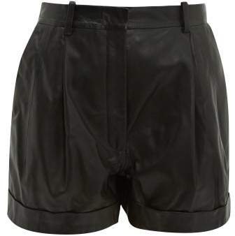 Goldmine High Rise Leather Shorts - Womens - Black