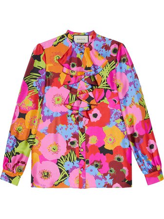 Gucci x Ken Scott floral-print Silk Shirt - Farfetch