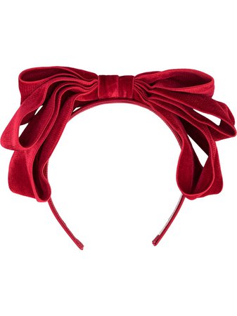 Jennifer Behr Katya Layered velvet-bow Headband - Farfetch